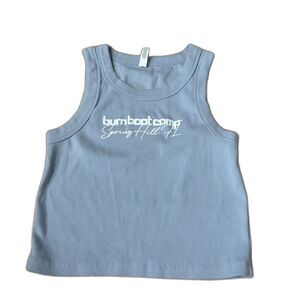 Burn Boot Camp Ribbed Crop Tank Top M Purple Gymcore Workout HIT Athletic Fit